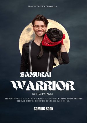 WARRIOR: Personalized Dog Movie Poster