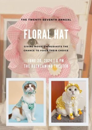 FLORAL HAT Personalized Cat Movie Poster