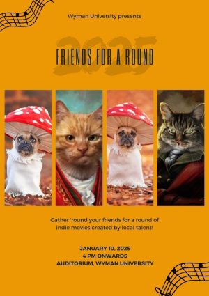 FRIENDS FOR A ROUND Personalized Cat Movie Poster