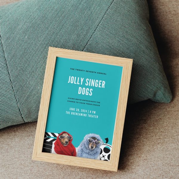 JOLLY SINGER DOGS Personalized Dog Movie Canvas