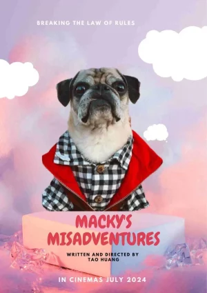 MACKY'S MISADVENTURES Personalized Dog Movie Poster