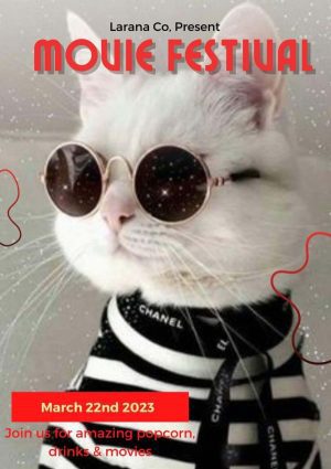 MOUIE FESTIVAL Personalized Cat Movie Poster