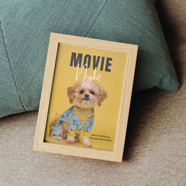 MOVIE NIGHT Personalized Dog Movie Canvas