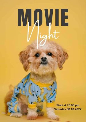 MOVIE NIGHT Personalized Dog Movie Poster