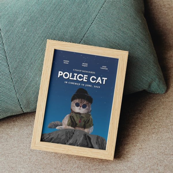 POLICE CAT Personalized Cat Movie Canvas