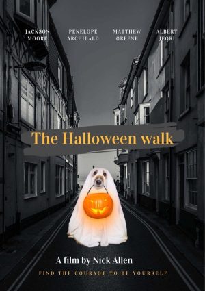 THE HALLOWEEN WALK Personalized Dog Movie Poster