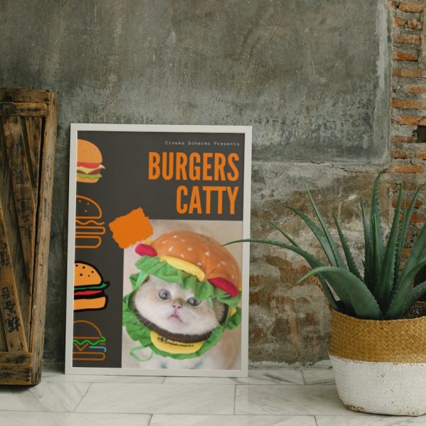 BURGERS CATTY: Personalized Cat Movie Poster