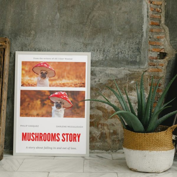 DOGS MUSHROOMS STORY: Personalized Dog Movie Poster