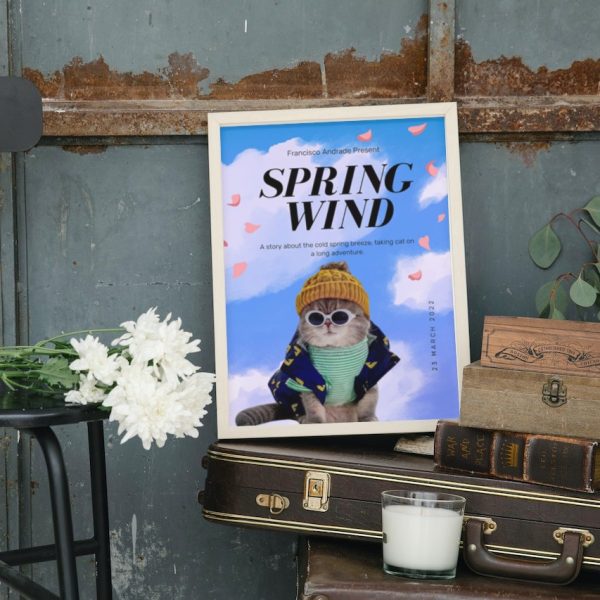 Spring Wind: Personalized Cat Movie Poster