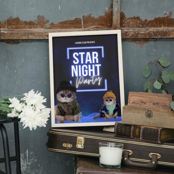 STAR NIGHT: Personalized Cat Movie Poster