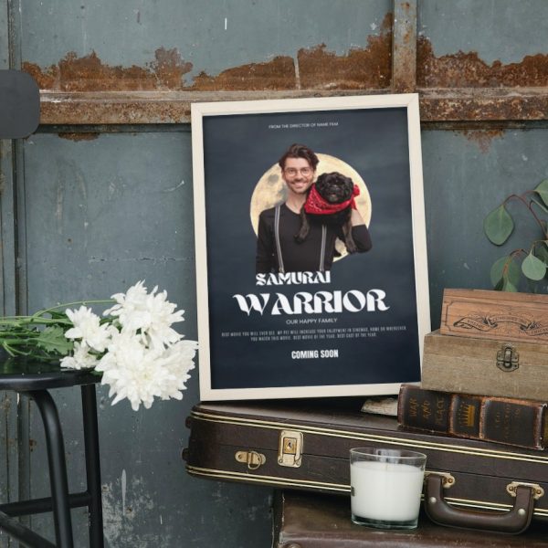 WARRIOR: Personalized Dog Movie Poster