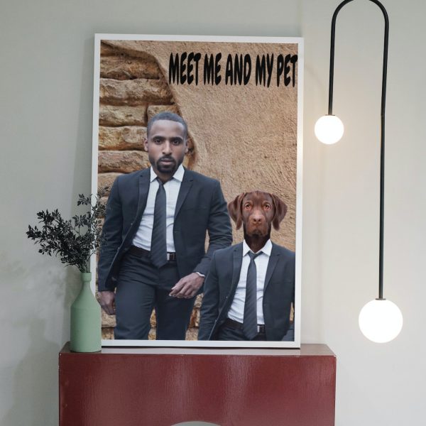 dog and owner canvas